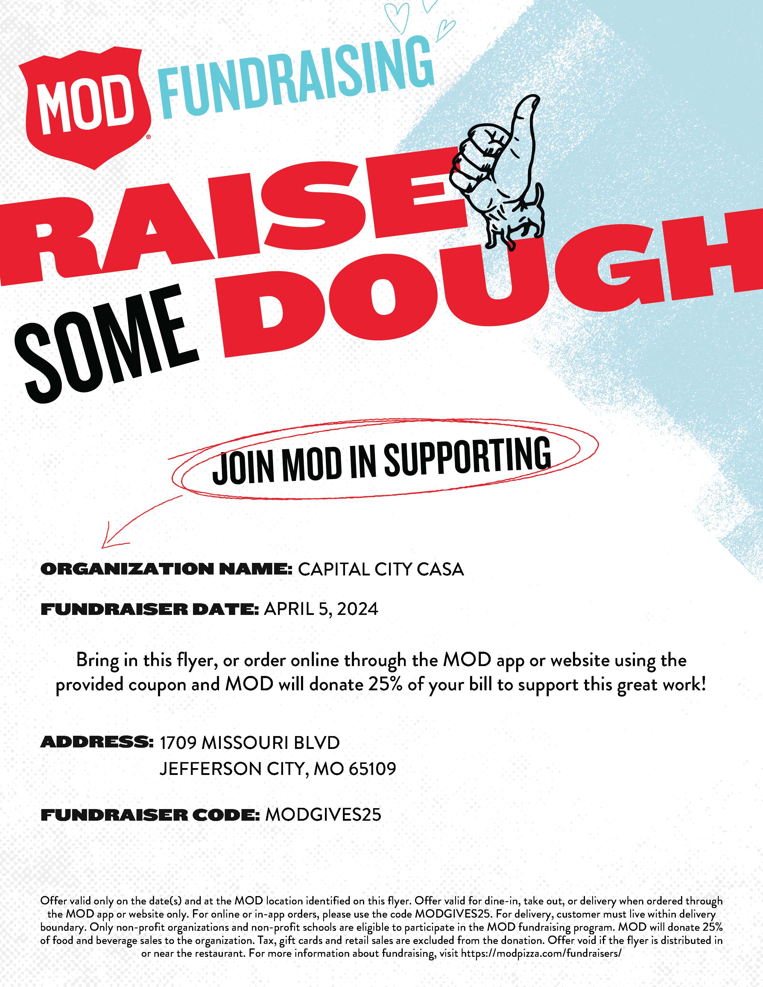 MOD Pizza Fundraiser For CASA United Way Of Central Missouri Mod pizza fundraiser for casa united way of central missouri